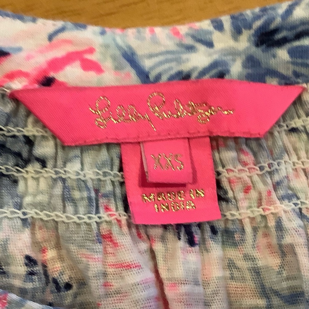 2 Lilly Pulitzer Sleeveless Tank Tops Size XXS Multicolor Pink and Blue Cotton - Picture 7 of 15